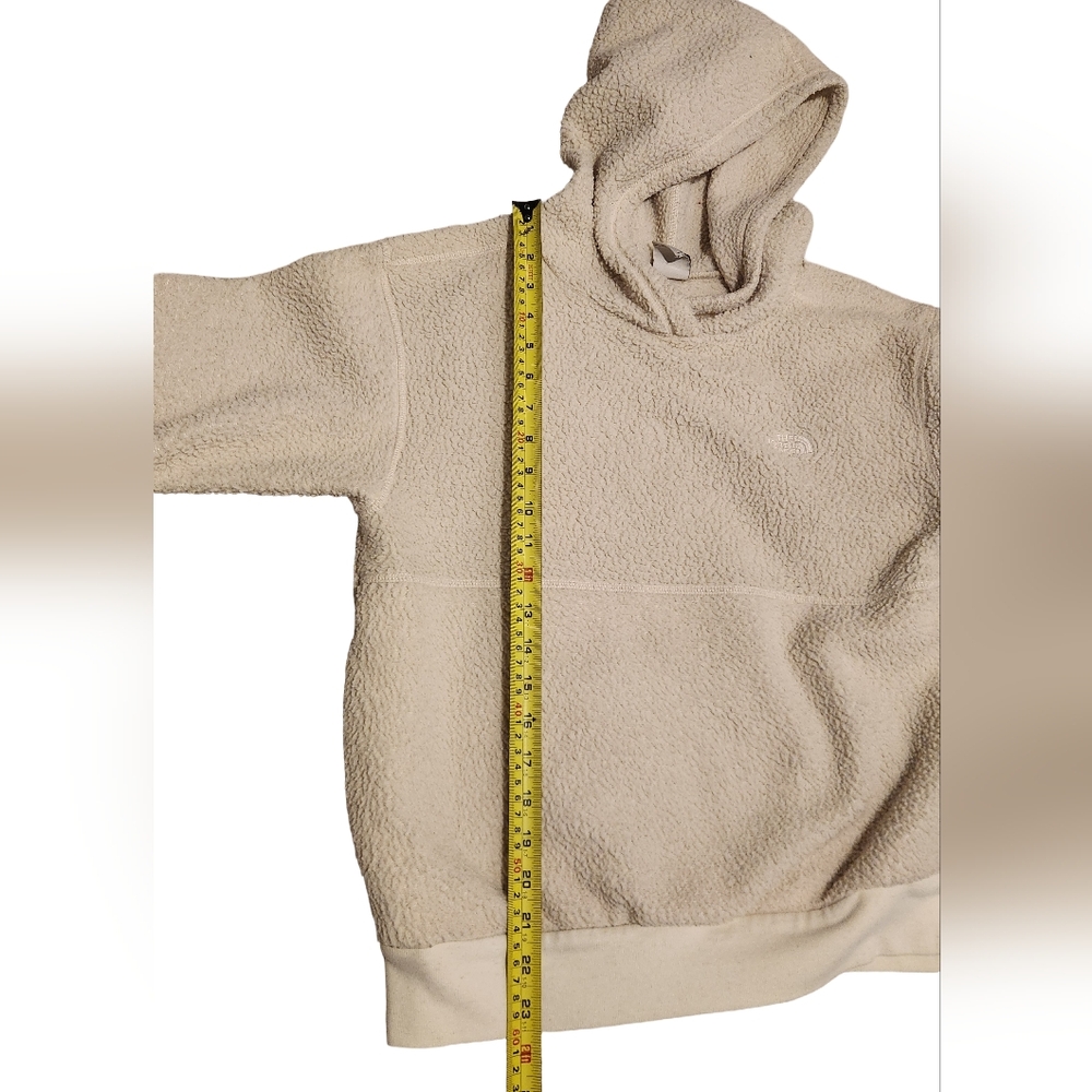 The North Face Bleached Sand Sherpa Hoodie - Soft Gorpcore Teddy Pullover Sz S - Picture 7 of 9